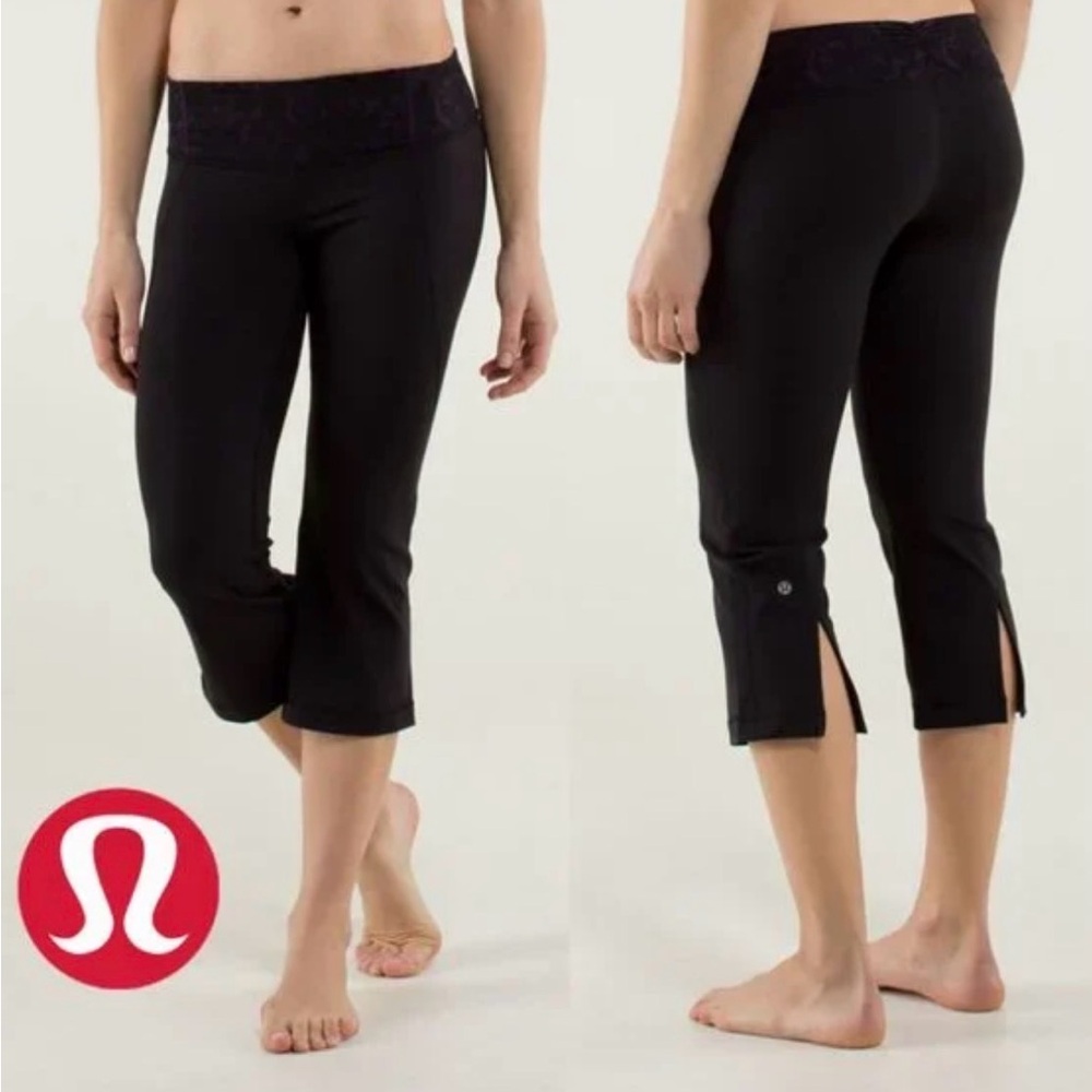 Lululemon cropped cotton stretch leggings size 8, 17” inseam